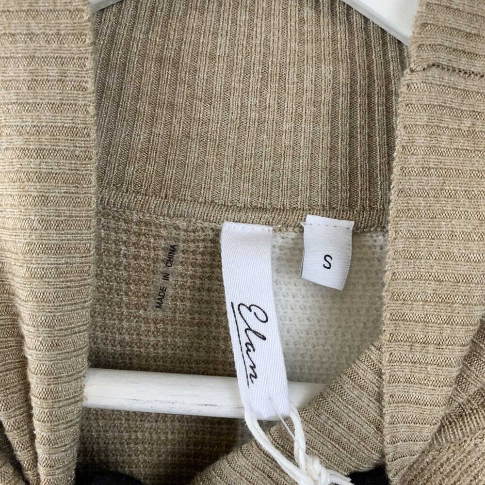 Nwt Elan Khaki Cross Front Color Block Sweater Si… - image 8